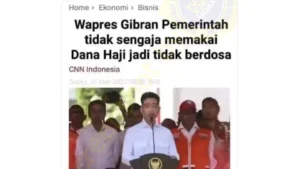 Dana Haji Digunakan Pemerintah? Gibran: Tak Sengaja, Tak Berdosa?